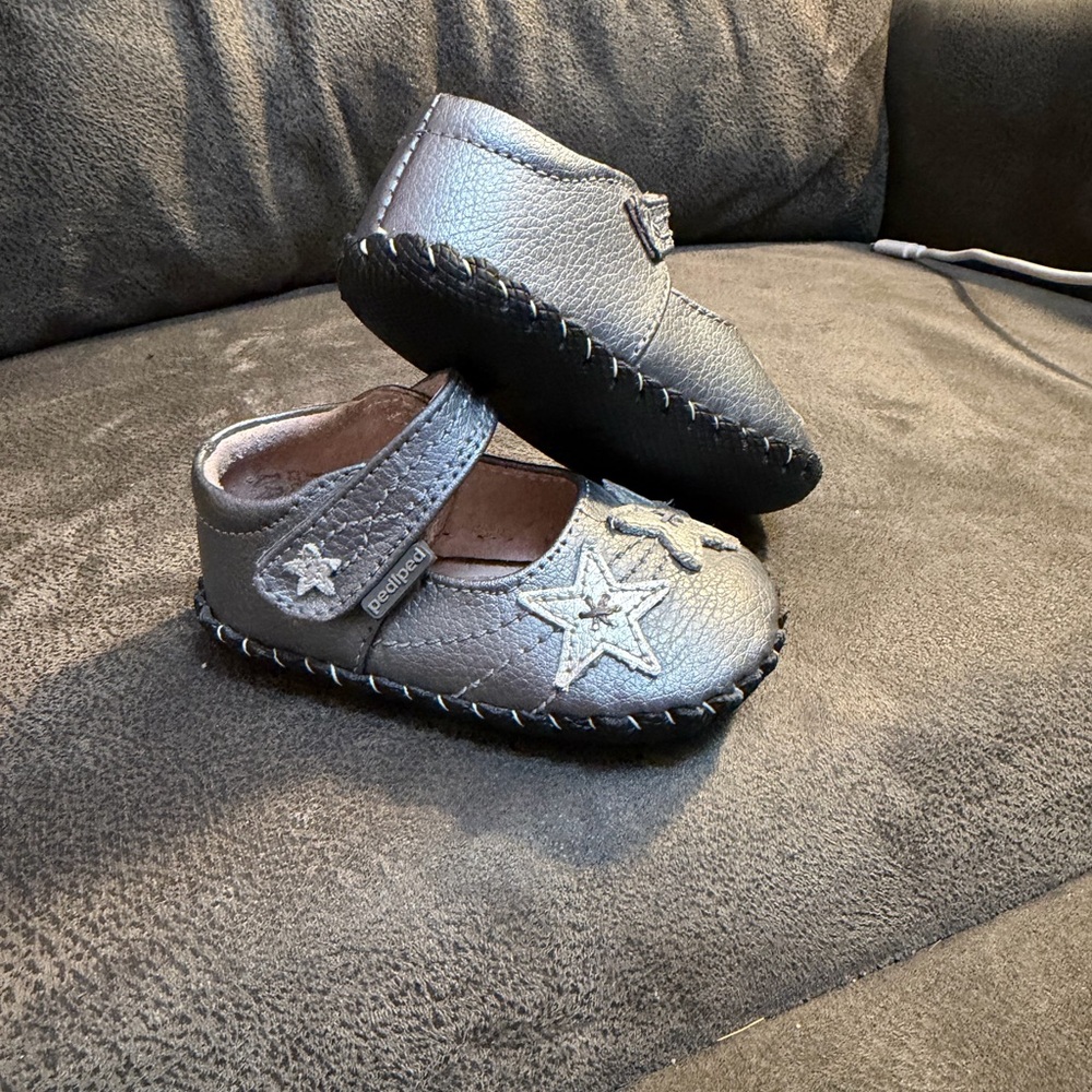 Pediped Silver Star Baby Shoes